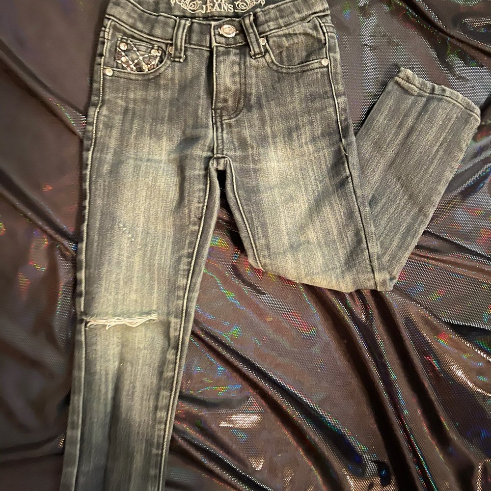 <CHILDRENS> Pop Jeans- Distressed Denim